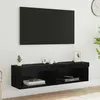 vidaXL Tables TV 2 pcs Noir imitation chêne 60 x 30 x 30 cm