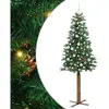 vidaXL Vidaxl Sapin De Noël Mince Vert 210 Cm Pvc Et Bois De Pin Massi...