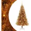 vidaXL Vidaxl Sapin De Noël Avec 150 Led Avec Support Doré 150 Cm Pet