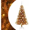 vidaXL Vidaxl Sapin De Noël Avec 150 Led Avec Support Doré 150 Cm Pet