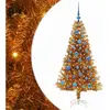 vidaXL Vidaxl Sapin De Noël Avec 150 Led Avec Support Doré 150 Cm Pet