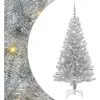 vidaXL Vidaxl Sapin De Noël Avec 150 Led Avec Support Argent 150 Cm Pe...
