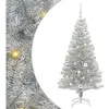 vidaXL Vidaxl Sapin De Noël Avec 150 Led Avec Support Argent 150 Cm Pe...