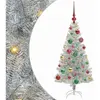 vidaXL Vidaxl Sapin De Noël Avec 150 Led Avec Support Argent 120 Cm Pe...