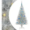 vidaXL Vidaxl Sapin De Noël Avec 150 Led Avec Support Argent 150 Cm Pe...