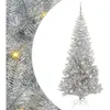 vidaXL Vidaxl Sapin De Noël Avec 300 Led Avec Support Argent 210 Cm Pe...
