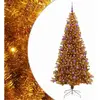 vidaXL Vidaxl Sapin De Noël Avec 300 Led Avec Support Doré 210 Cm Pet