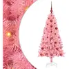 vidaXL Vidaxl Sapin De Noël Avec 150 Led Avec Support Rose 120 Cm Pvc