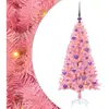 vidaXL Vidaxl Sapin De Noël Avec 150 Led Avec Support Rose 120 Cm Pvc