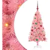 vidaXL Vidaxl Sapin De Noël Avec 150 Led Avec Support Rose 120 Cm Pvc