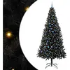 vidaXL Vidaxl Sapin De Noël Avec 300 Led Avec Support Noir 240 Cm Pvc