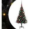 vidaXL Vidaxl Sapin De Noël Avec 150 Led Avec Support Noir 120 Cm Pvc