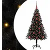 vidaXL Vidaxl Sapin De Noël Avec 150 Led Avec Support Noir 120 Cm Pvc