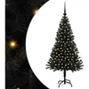 vidaXL Vidaxl Sapin De Noël Avec 150 Led Avec Support Noir 120 Cm Pvc