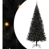 vidaXL Vidaxl Sapin De Noël Avec 300 Led Avec Support Noir 240 Cm Pvc