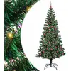 vidaXL Vidaxl Sapin De Noël Artificiel Pré-Éclairé Vert 210 Cm Pvc Et ...