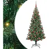 vidaXL Vidaxl Sapin De Noël Artificiel Pré-Éclairé Vert 180 Cm Pvc Et ...