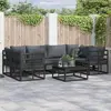 vidaXL Ensemble de canapé de jardin 7 pcs Noir Aluminium