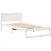 vidaXL Cadre de lit Blanc Bois 90 x 190 cm Cadre de Lit Rectangulaire