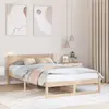 vidaXL Cadre de lit avec tête de lit naturelle 140 x 190 cm Pin massif
