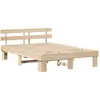 vidaXL Cadre de Lit avec Tête de Lit 140x200 cm en Bois Massif de Pin