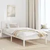 vidaXL Cadre de lit en pin blanc  Blanc Bois 75 x 190 cm Durable