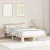 vidaXL Cadre de lit avec tête de lit naturelle 140 x 190 cm Pin massif
