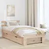 vidaXL Cadre de lit avec tête de lit naturelle 90 x 190 cm Pin massif