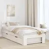 Cadre De Lit Avec Tiroir Blanc 90 X 200 Cm Bois Massif En Pin Vidaxl