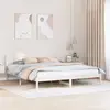 vidaXL Cadre de lit en bois de pin blanc Blanc Bois massif King size