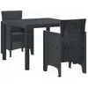 vidaXL, Table de jardin + table de balcon, Lincoln (100 x 100 x 73 cm)