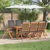 Vidaxl - Chaise De Jardin 8 Pcs Marron 57 X 71.5 X 104cm Teck Massif