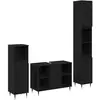 Mobilier de salle de bain 3 pièces Chêne noir Bois d'ingénierie vidaXL