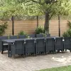 vidaXL Set Jardin 13 pièces avec Coussins Anthracite en Poly rotin