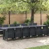 vidaXL Ensemble De Salle À Manger Jardin 15 Pièces Avec Coussins Anthracite En Rotin Synthétique