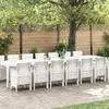 vidaXL Ensemble de salle à manger de jardin 15 pcs Blanc 14 places