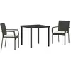 vidaXL Ensemble de salle à manger pour jardin 3 pcs Noir Poly rotin