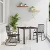 vidaXL Vidaxl Set De 3 Pièces Salle À Manger De Jardin Noir Rattan Pvc