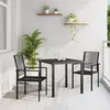 vidaXL Vidaxl Set De Salle À Manger De Jardin 3 Pièces Noir Rattan Pvc