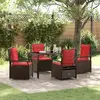 vidaXL Vidaxl Set De Dîner De Jardin 5 Pièces Rattan Poly Marron