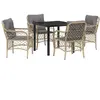 vidaXL Ensemble de salle à manger pour jardin 5 pcs Beige Poly rotin