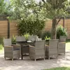 vidaXL Ensemble de salle à manger pour jardin 7 pcs Gris polyrotin