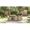 vidaXL Ensemble de salle à manger pour jardin 7 pcs Beige polyrotin