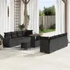 vidaXL Ensemble de canapé de jardin avec coussin 11 pcs Noir polyrotin
