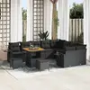 vidaXL Ensemble de canapés de jardin 12 pcs noir poly rotin
