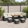 vidaXL Ensemble de canapés de jardin 10 pcs Noir Poly-Rotin