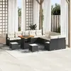 vidaXL Canapé de jardin 13 pièces avec coussins en poly rotin noir et acacia