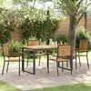 vidaXL Ensemble de salle à manger pour jardin 5 pcs Noir et Marron