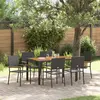 vidaXL Ensemble de salle à manger pour jardin 7 pcs Noir polyrotin