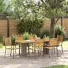 vidaXL Ensemble de salle à manger pour jardin 7 pcs Gris et marron